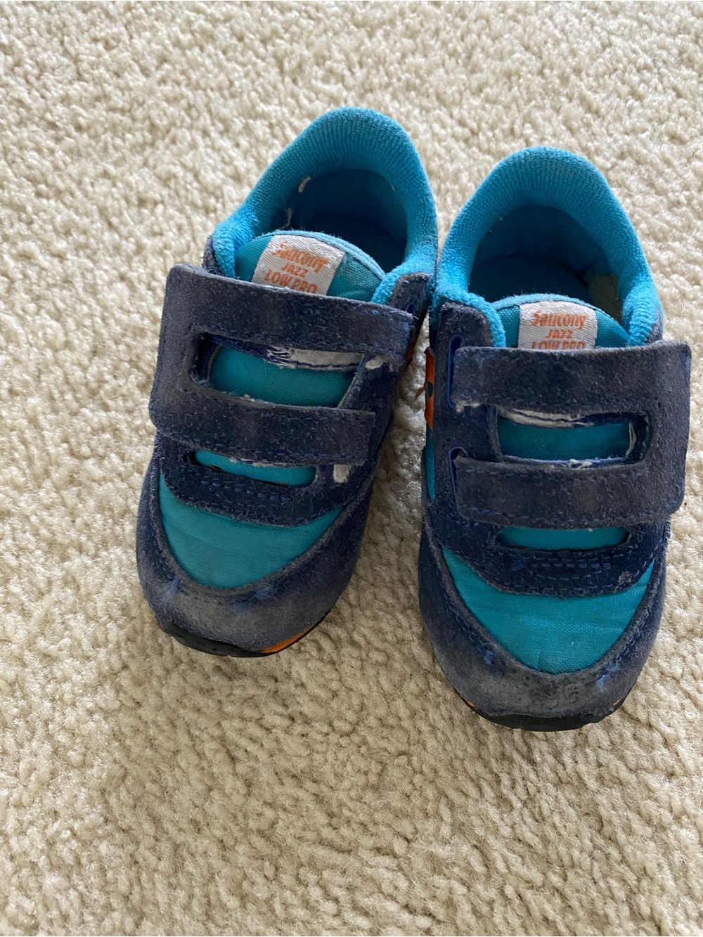 Saucony Baby Jazz Low Pro Toddler Sneakers Teal Navy Orange Size 5M